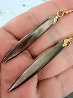 Handcrafted Iridescent Shell Dangle Earrings
